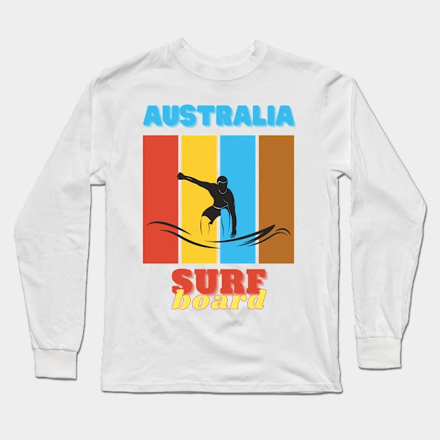 Australia surf board Long Sleeve T-Shirt by TeeText